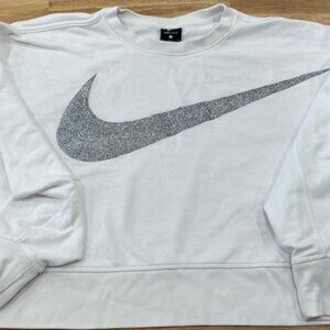 Nike crop sweatshirt, size M, silver glittered swoop